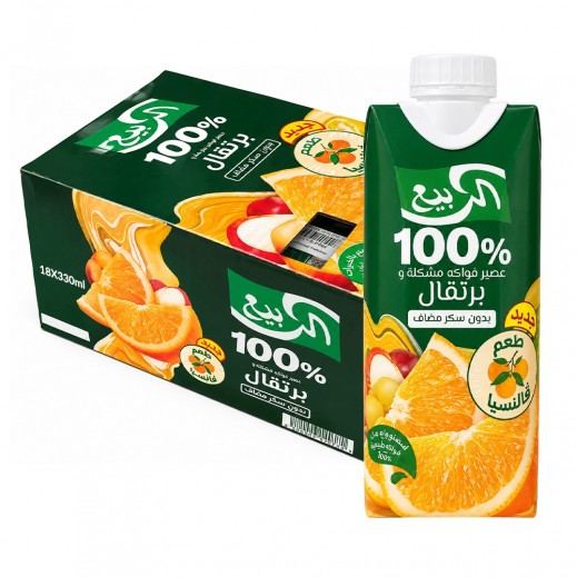 Al Rabie Mixed Fruit & Orange Juice 18 x 330ml