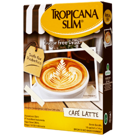 Tropicana Slim Sugar Free Café Latt Drink  10s 14 g - delivered by Taw9eel Fast