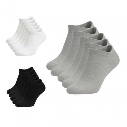 Pack of 5 Elasticated Band Ankle-Length Socks - Size 39-43