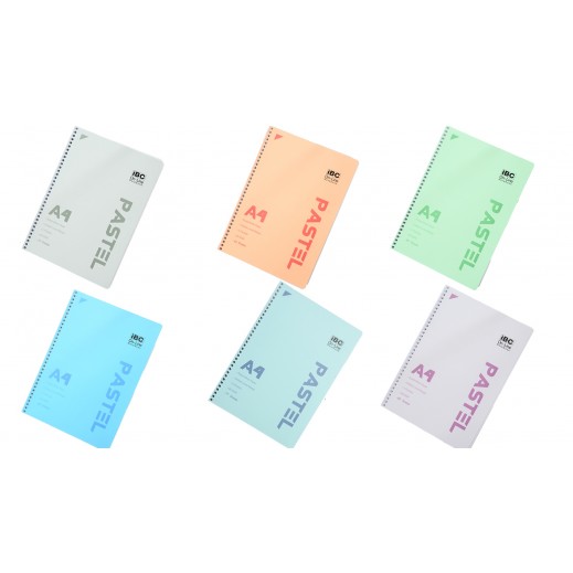 IBC A4 Plastic Spiral Pp On-Line Pastel Assorted 60 Sheets