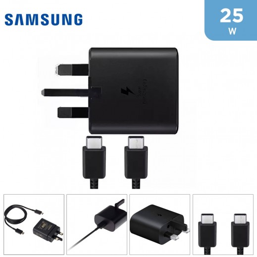 Samsung 25W Travel Adapter with Type-C To Type-C Cable - Black  - delivered by Taw9eel Fast