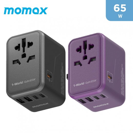 Momax 1-World 65W Gan Ac Travel Adaptor 