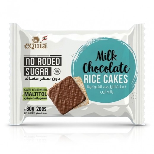 eQuia No Added Sugar Milk Chocolate Rice Cakes 30 g