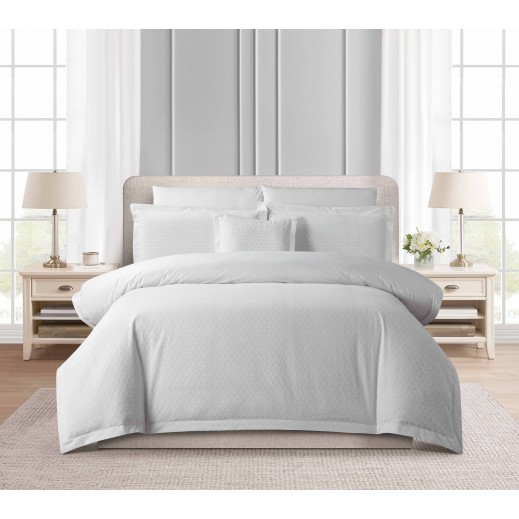 Cannon King Eyelet Embroidery Cotton Comforter 7Pcs - White - delivered by Taw9eel within 48 working hour 