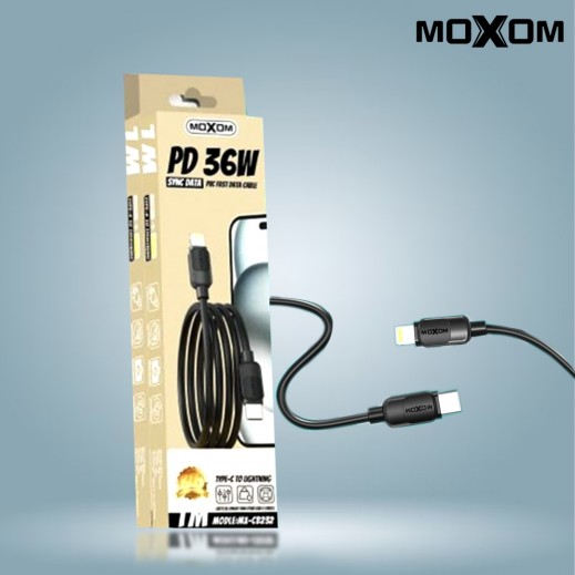 PD 36W Type-C To Lightning Fast Data Cable 1M By Moxom - delivered by Taw9eel Fast