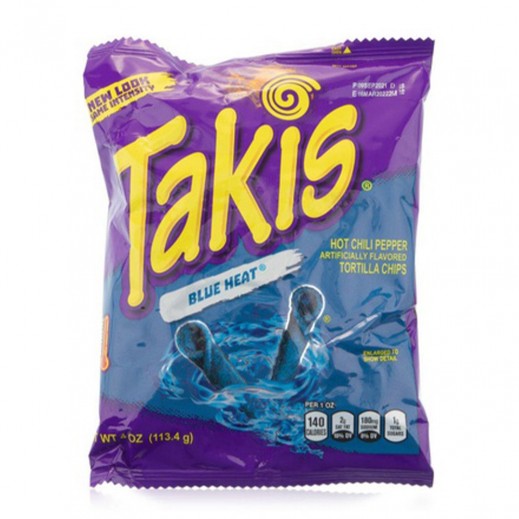 Takis Blue Heat Hot Chili Pepper and Lime Tortilla Chips 113.4 g