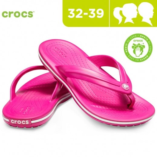 Crocs Unisex- Kids Pink Crocband Flip Flop 