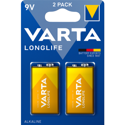 Varta Longlife 9V Batteries 2 Pieces