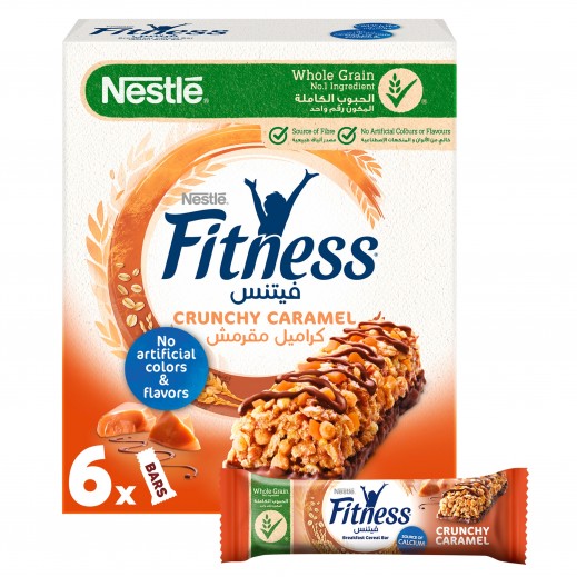 Nestle Fitness Crunchy Caramel Breakfast Cereal Bar 6 × 23.5g