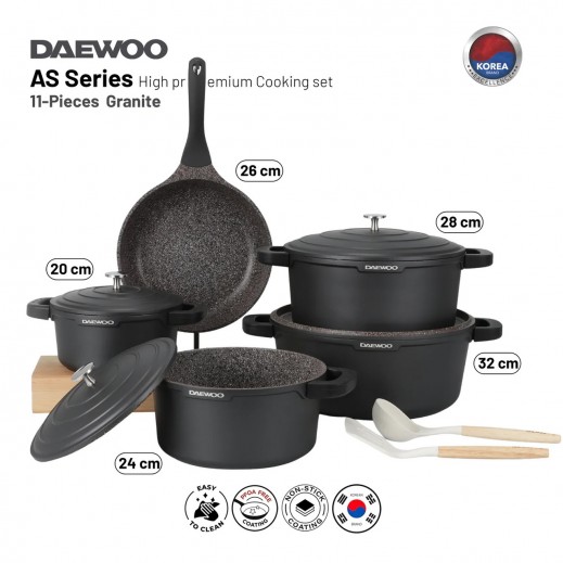 Buy Daewoo Set of 11 Granite Cooking Set - delivered by Umark | توصيل ...