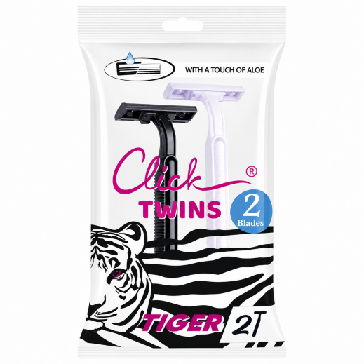 Click Twins 2 Blades 2 Pieces - Tiger - delivered by The Pharmacy - within 2 Hours