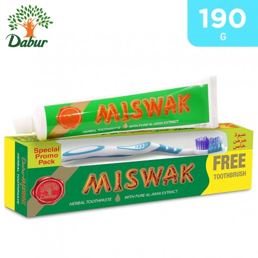 Dabur Miswak Herbal Toothpaste 190 g + Free Toothbrush