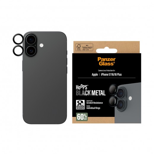 PanzerGlass Hoops Black Camera Lens Protector for iPhone 17
