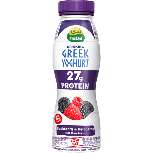 Nada Low Fat Blackberry & Raspberry Drinking Greek Yogurt - 330 ml - delivered by Taw9eel Fast