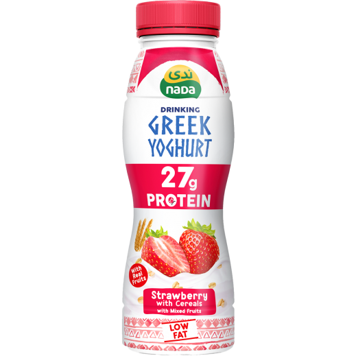 Nada Strawberry With Cereals Drinking Greek Yoghurt - 330 ml - delivered by Taw9eel Fast