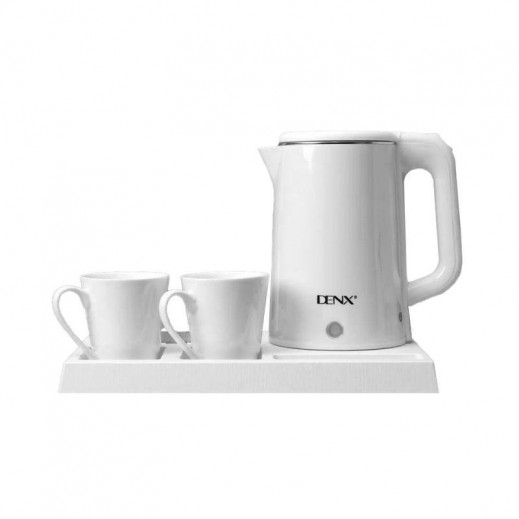 Denx 1500W Electric Kettle Tray Set with 2 Cups