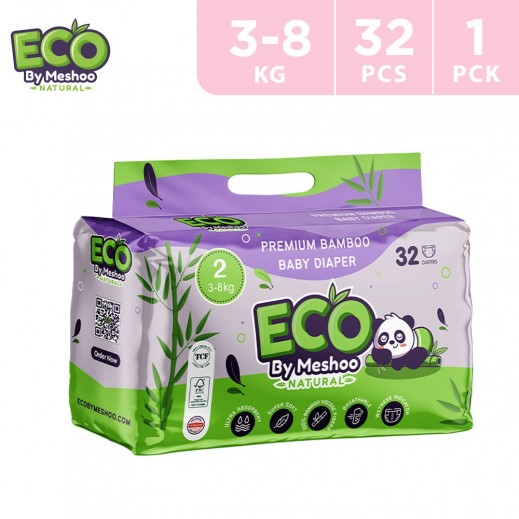 Meshoo Image Buy Eco By Meshoo-100% bamboo viscose Diapers Size 2 (3-8 KG) - 32 ...