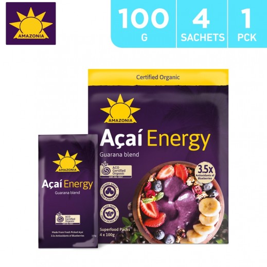 Buy Amazonia Frozen Organic Acai Energy Guarana Blend Superfood Pack 4