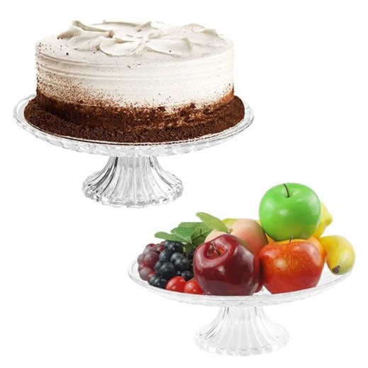 Round Acrylic Cake Stand Dessert Serving Plate with Base