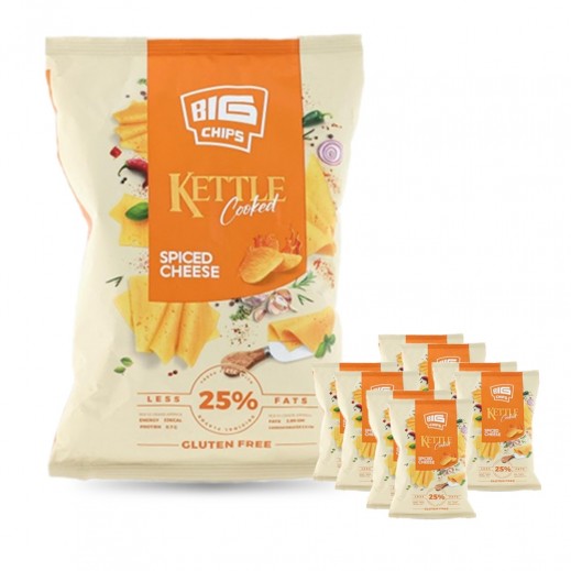 Big Chips Kettle Cooked Classic Gluten Free Spiced Cheese 8 × 40 g