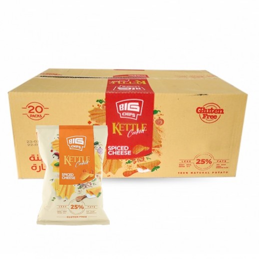 Big Chips Kettle Cooked Gluten Free Spiced Cheese Potato Chips 20 x 75 g