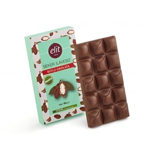 Elit No Added Sugar Milk Chocolate Bar 60g