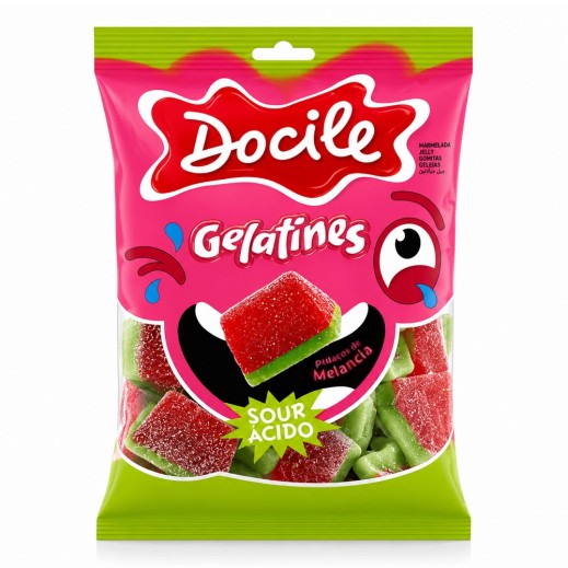 Docile Sour Watermelon Gelatines 80g