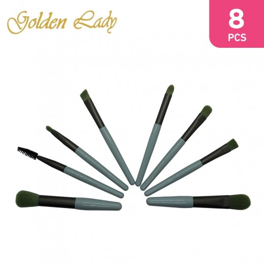 Golden Lady Mini Brush Set Green 8 Pieces