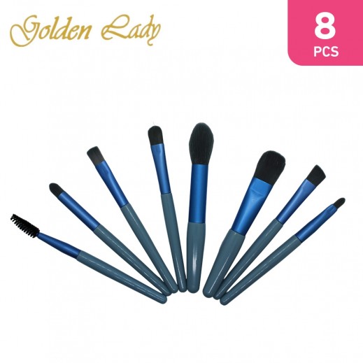 Golden Lady Mini Brush Set Blue 8 Pieces