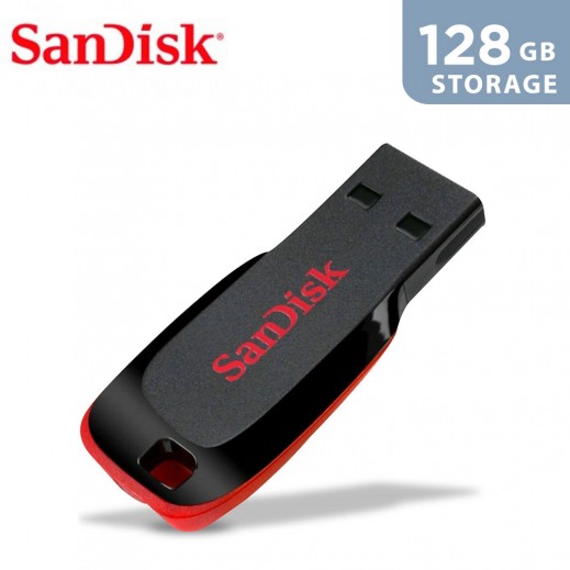 SanDisk 128GB Cruzer Blade USB 2.0 Flash Drive - delivered by Taw9eel Fast