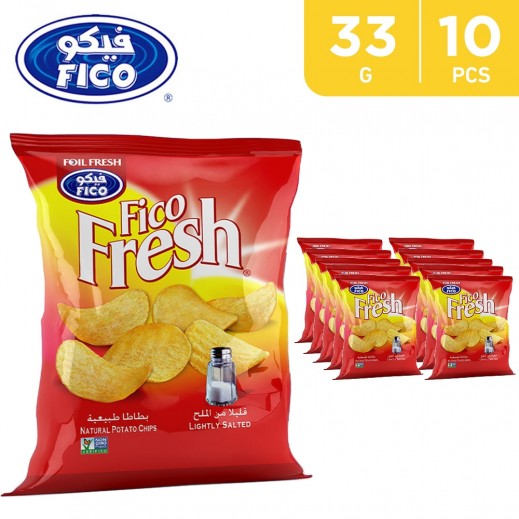 Fico Fresh Lightly Salted Potato Chips 10 x 33 g  - delivered by Taw9eel Fast