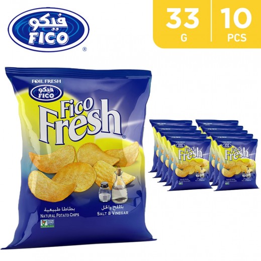 Fico Fresh Salt & Vinegar Potato Chips 33 g (10 Pieces)  - delivered by Taw9eel Fast