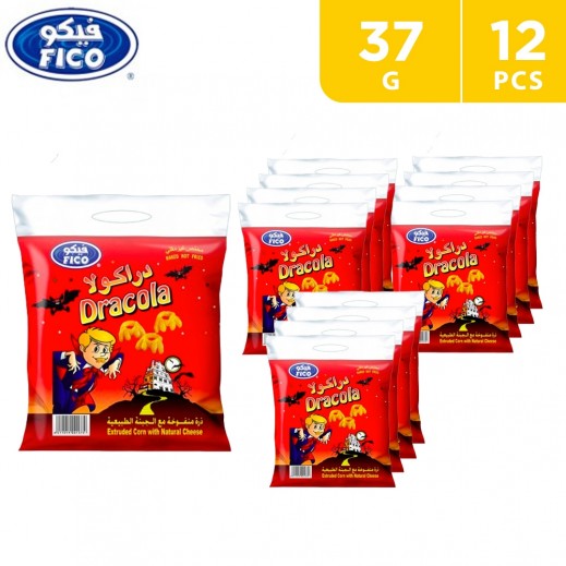 Fico Dracola Corn with Natural Cheese 12 x 37 g - delivered by Taw9eel Fast