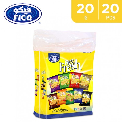 Fico Fresh Assorted Mix Potato Chips Pack 20 x 20 g - delivered by Taw9eel Fast