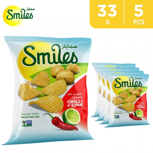 Fico Smiles Chilli & Lime Chips 5 X 33 g - delivered by Taw9eel Fast