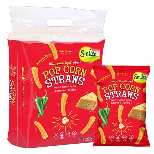 Smiles Jalapeno Cheddar Pop Corn Straw 20 x 18g