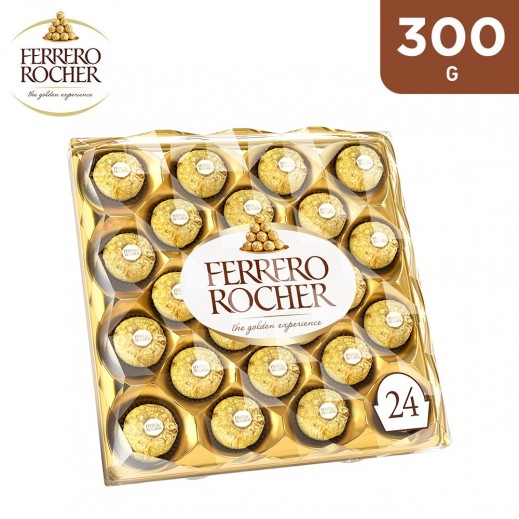 Ferrero Rocher Fine Hazelnut Milk Chocolates 24 Pieces Gift Box 300 g - delivered by Taw9eel Fast