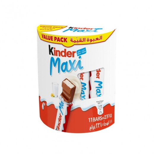 Kinder Maxi Chocolate Bar Multi Pack 11 Bars 231 g - delivered by Taw9eel Fast