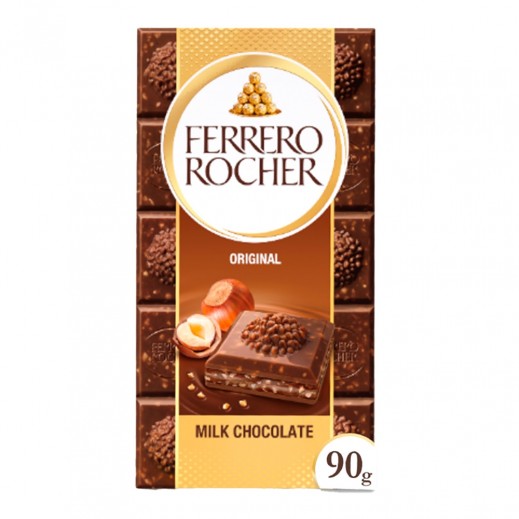 Ferrero Rocher Milk Hazelnut Chocolate 90 g - delivered by Taw9eel Fast