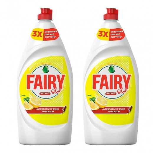 Fairy Max Plus Lemon Dishwashing Liquid 2 x 800 ml - delivered by Taw9eel Fast