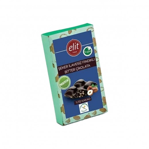 Elit No Aded Sugr Hazelnut Dark Chocolate 60g