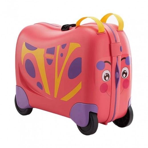 American Tourister Skittle Nxt Pink Butterfly Trolley Luggage Bag