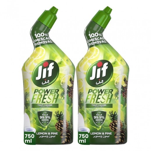 Jif Power Fresh Lemon & Pine Toilet Cleaner 2 x 750 ml - delivered by Taw9eel Fast