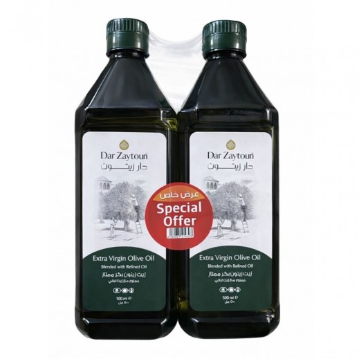 Dar Zaytoun Extra Virgin Olive Oil Blended with Refined Oil 2 x 500 ml