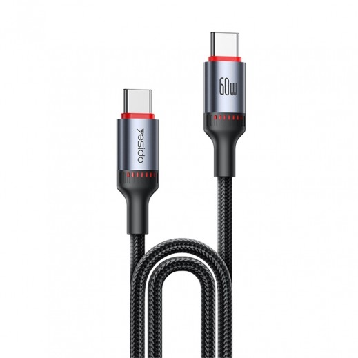 Yesido 60W PD to Type-C Braided Cable 1.2M -Black