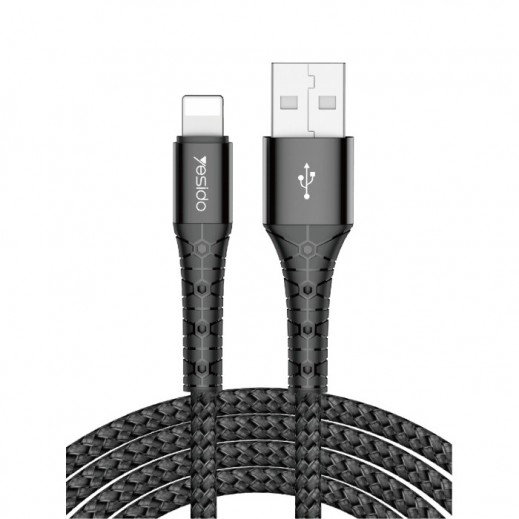 Yesido 2.1A Lightning Braided Cable 2M -Black