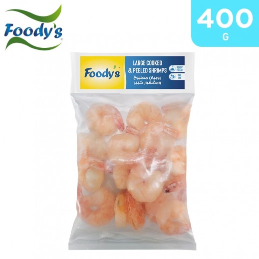 Foodys Frozen Large cooked Shrimps 400 G