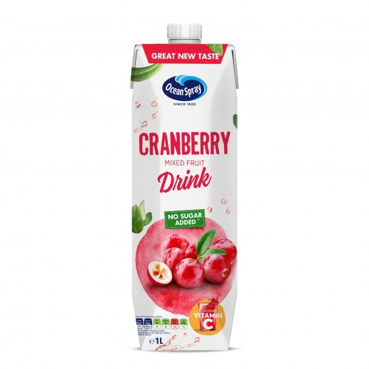 Ocean Spray No Sugar Added Cranberry Drink 1 L - delivered by Taw9eel Fast
