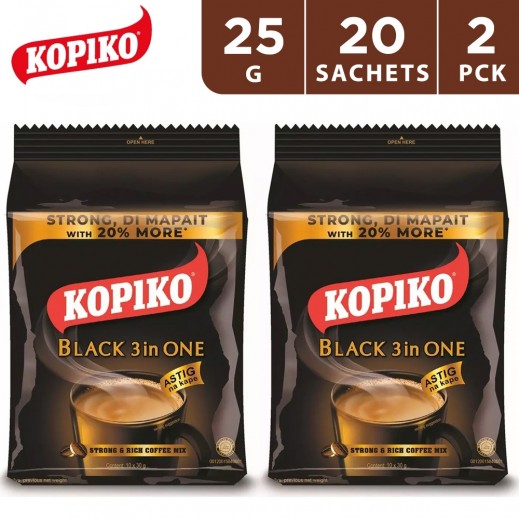 Kopiko 3 In 1 Black Instant Coffee 10 x 25 g (2 Pcs) - delivered by Taw9eel Fast