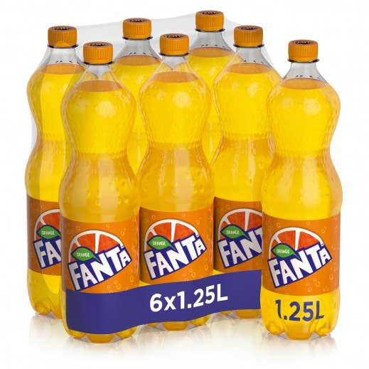 Fanta Orange Soft Drink Pet 6 × 1.25L